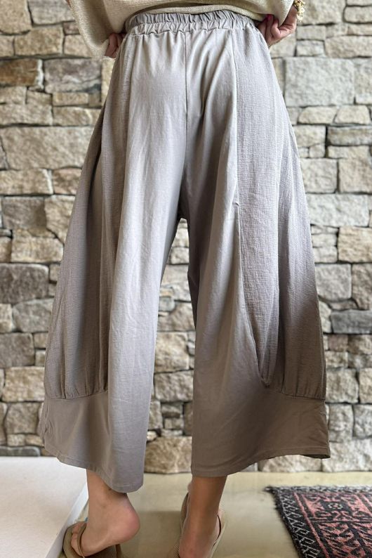 Jo Jo Quirky Hopsack Crop Pant Mocha 